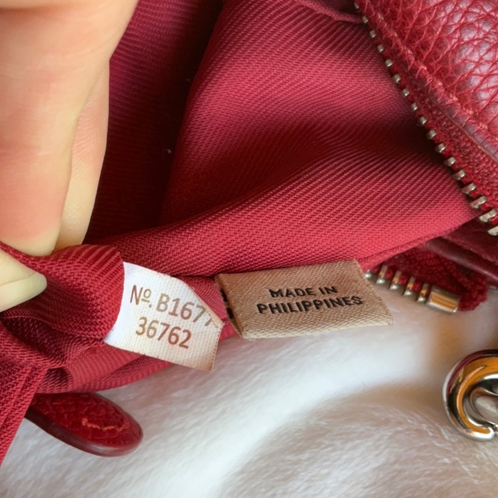 Coach - Pebbled Leather Turnlock Hobo Bag RED 24771 - Picture 5 of 10